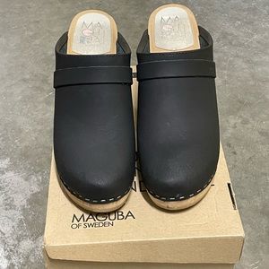 Maguba of Sweden leather clog heels. Size 41/10. With box